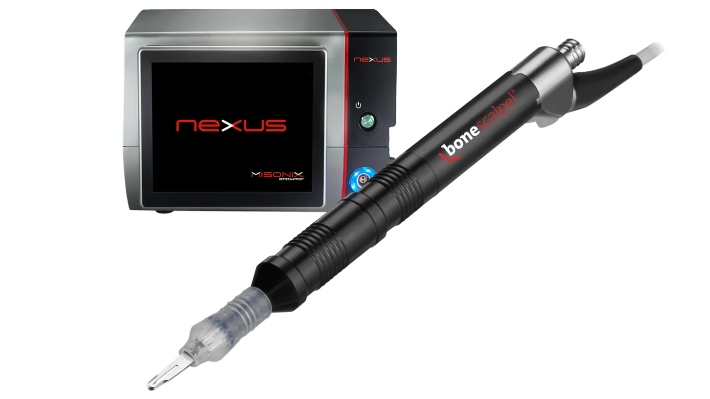 The Misonix BoneScalpel ultrasonic handpiece and its Nexus console
