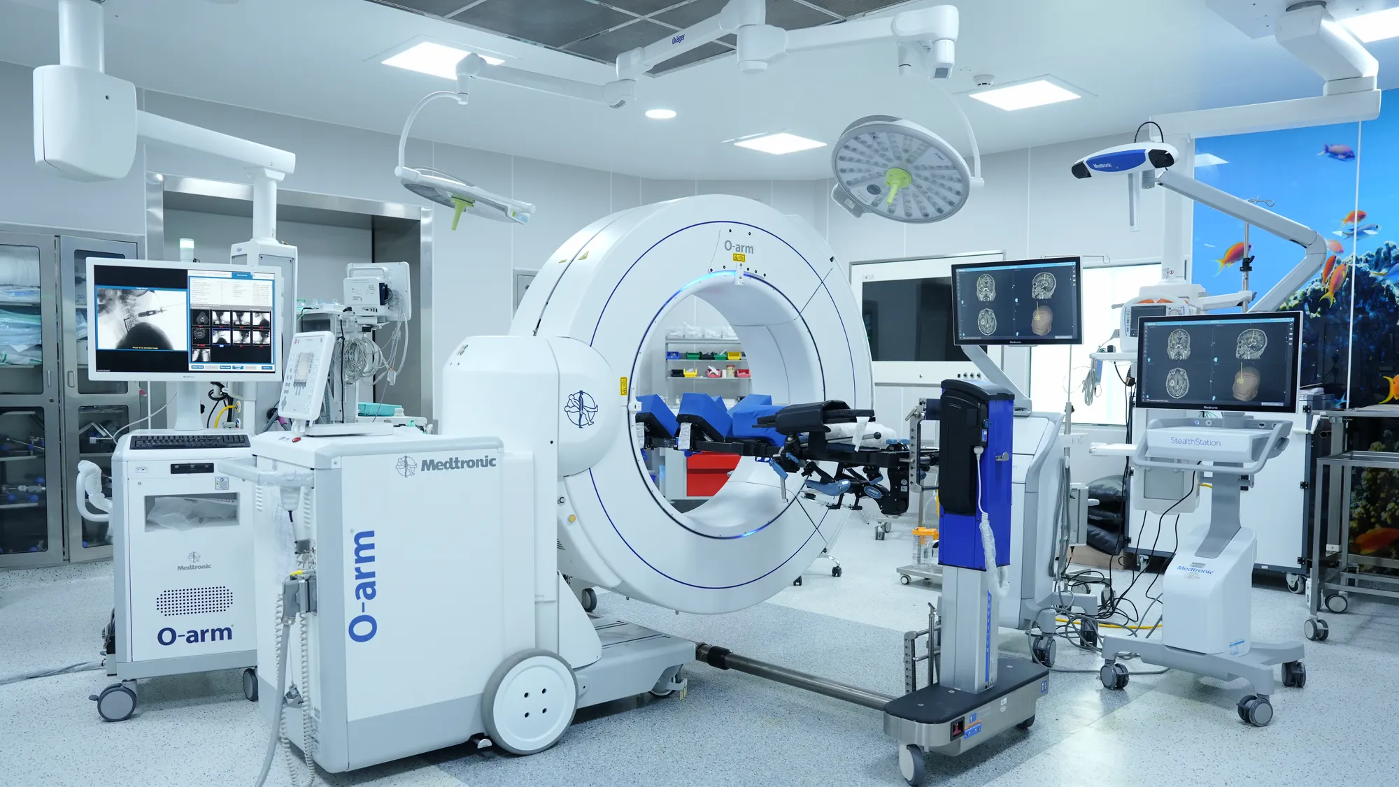 Medtronic O-arm intraoperative CT scanner with the StealthStation navigation system in an operating room